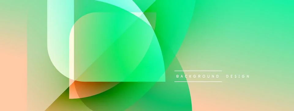 Abstract gradient shapes overlap creating vibrant visual effect. Smooth Stock Illustration