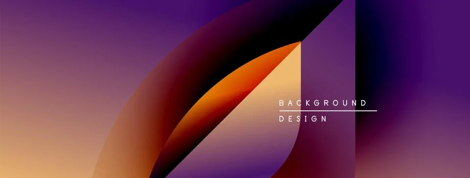 Abstract gradient shapes overlap, creating dynamic visual effect. Warm tones Stock Illustration