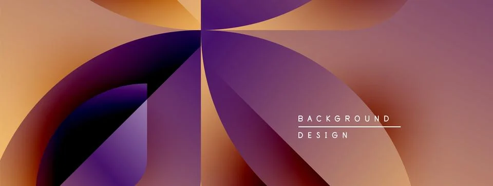 Abstract gradient shapes overlap, creating dynamic visual effect. Warm tones Stock Illustration