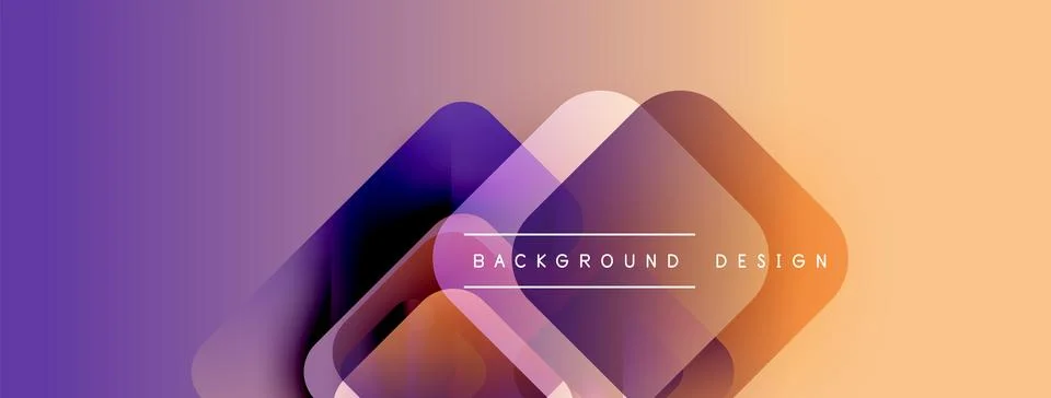 Abstract gradient shapes overlap, creating modern background. Purple, orange 스톡 일러스트
