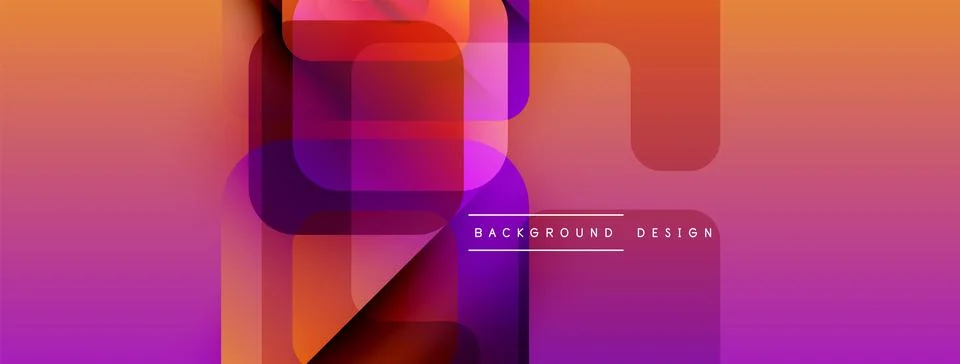 Abstract gradient shapes overlap creating dynamic visual effect. Warm colors 库存插图