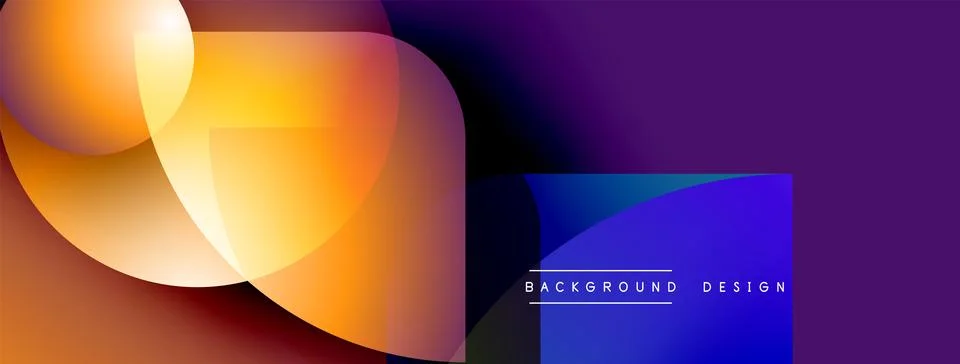 Abstract gradient shapes overlap, creating dynamic visual effect. Warm colors Stock Illustration