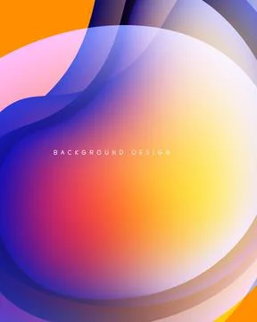 Abstract gradient shapes overlap, creating vibrant color transitions. Smooth Stock Illustration