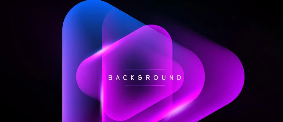 Abstract gradient shapes overlap, creating vibrant background. Text BACKGROUN Illustrazione stock
