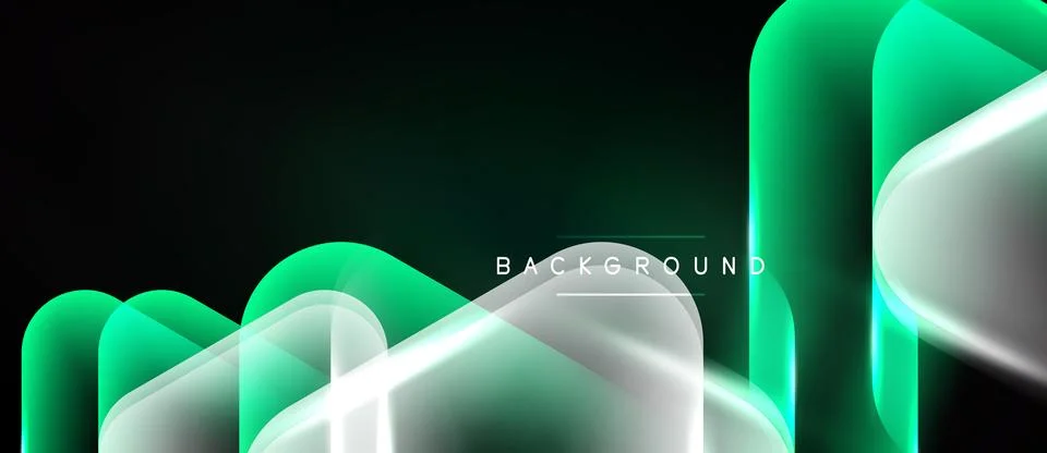 Abstract gradient shapes overlap, creating dynamic visual effect. Dark Stock Illustration