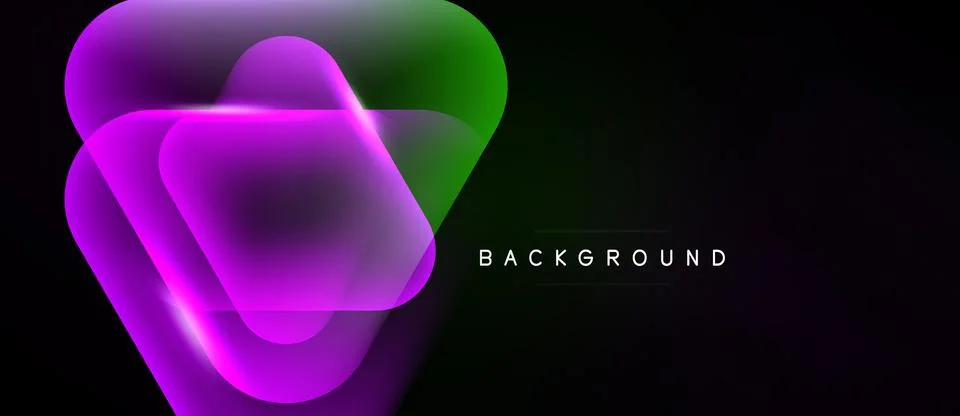 Abstract gradient shapes overlap, creating vibrant visual effect. Dark 스톡 일러스트
