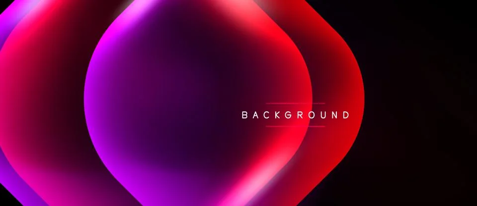 Abstract gradient shapes overlap, creating vibrant visual effect. Dark Illustrazione stock