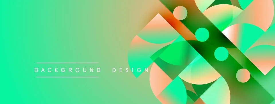 Abstract gradient shapes overlap. Teal, orange hues dominate design. Modern Stockillustratie