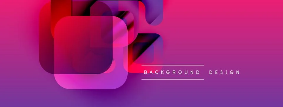 Abstract gradient shapes overlap. Vibrant pinks, purples create modern 库存插图