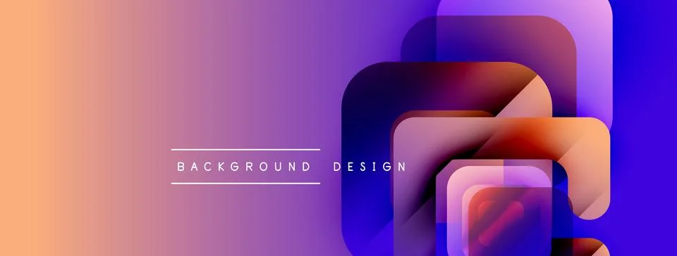 Abstract gradient shapes overlap. Warm colors transition into cool tones. 库存插图