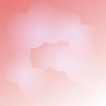 Abstract gradient shapes resembling clouds on a pink gradient background.3D. Stock Illustration