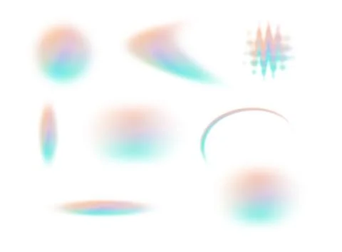 Abstract gradient shapes set. Soft blue and pink fluid forms with dynamic c.. Stock Photos