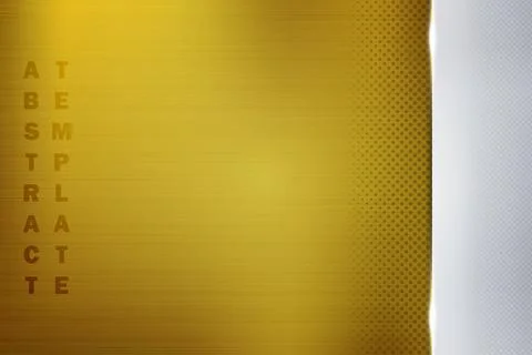 Abstract gradient silver template design with gold background. Stock Illustration