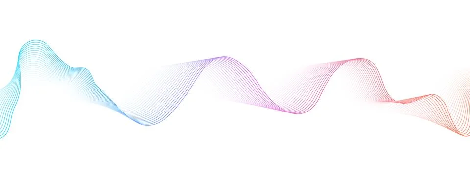 Abstract gradient smooth wave on a white background. Dynamic sound wave. Desi イラスト素材