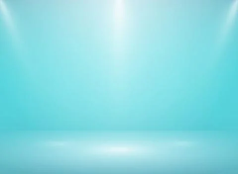Abstract gradient soft blue studio room background with lights. Stock Illustration