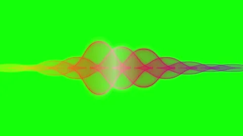 Abstract gradient sound wave pulse animation on green screen background, au.. Stock Footage 344858574