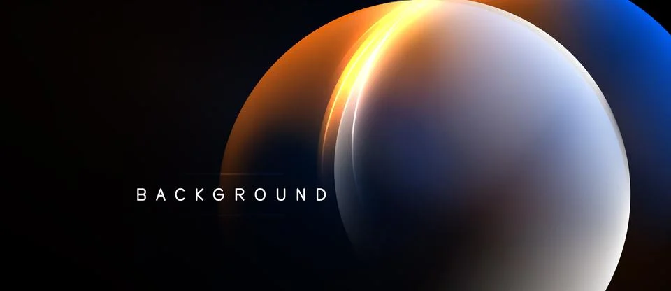 Abstract gradient sphere dominates image. Colors blend, creating luminous e.. Stock Illustration