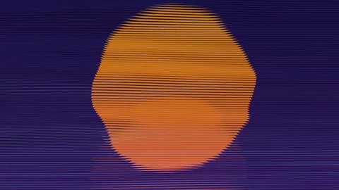 Abstract Gradient Sphere with Horizontal Lines in Dark Background Stock Illustration