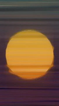 Abstract Gradient Sphere with Horizontal Lines in Dark Background Stock Illustration