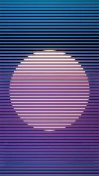 Abstract Gradient Sphere with Horizontal Lines in Dark Background Stock Illustration
