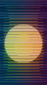 Abstract Gradient Sphere with Horizontal Lines in Dark Background Stock Illustration