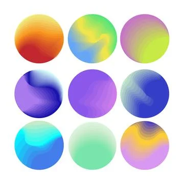 Abstract gradient spheres with modern colorful blend Stock Illustration
