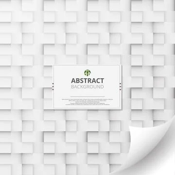 Abstract of gradient square cube black and white on paper background. 스톡 일러스트