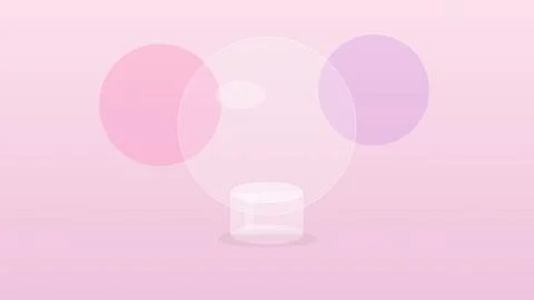 Abstract gradient stack of transparent discs on overlapping circles Stock Illustration