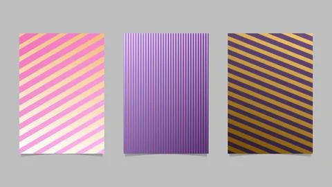Abstract gradient stripe pattern flyer background design set Stock Illustration