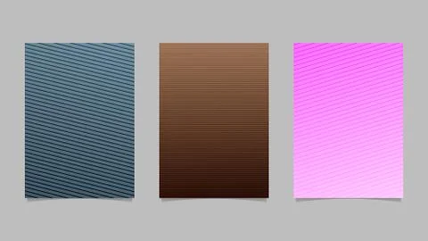 Abstract gradient stripe pattern page template background set Stock Illustration