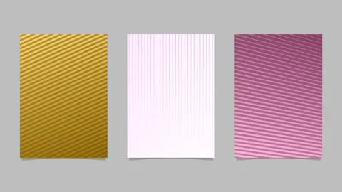 Abstract gradient stripe pattern page background set Stock Illustration