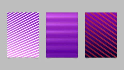 Abstract gradient stripe pattern page background set Illustrazione stock