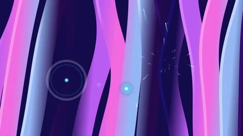Abstract Gradient Stripes with Glowing Orb and Sparkles Stock Footage 332031831