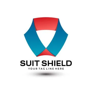 Abstract Gradient Suit Shield Logo Design Template Vector Premium Stockillustratie