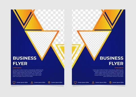 Abstract gradient triangle gradient business flyer template. イラスト素材
