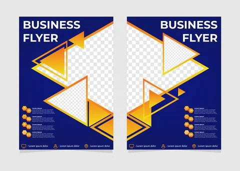 Abstract gradient triangle gradient business flyer template. イラスト素材