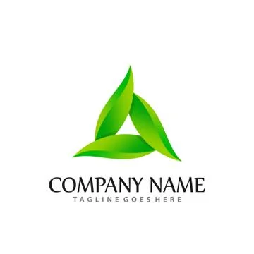 Abstract Gradient Triangle Leaves Modern Company Logos Design Vector Illustra Stock Illustration