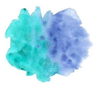 Abstract gradient watercolor splash texture isolated on white background Stock Illustration