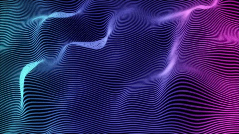 Abstract gradient wave animation. particles, dark  looped background, surface Stock Footage 156208944