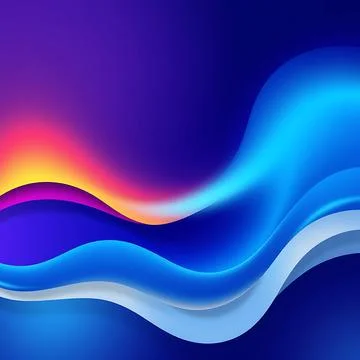 Abstract Gradient Wave Background with Modern Color Flow Stock Illustration