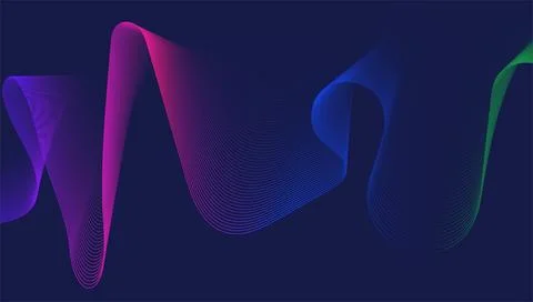 Abstract Gradient Wave Background with Smooth Color Flow Shapes 스톡 일러스트