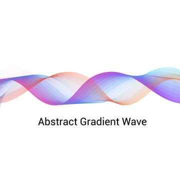 Abstract Gradient Wave - Colorful Flowing Ribbon in Red Blue Orange Purple Stock Illustration