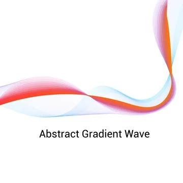 Abstract Gradient Wave - Colorful Flowing Ribbon in Red Blue Orange Purple Stock Illustration