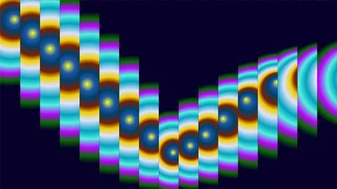 Abstract gradient wave formed by colorful vertical rectangular segmented. Illustrazione stock