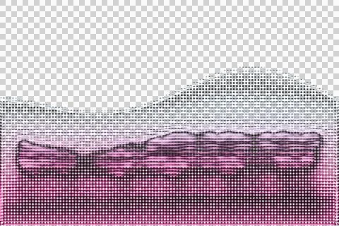 Abstract gradient wave with purple and white stripes and geometric patterns Stock Illustration