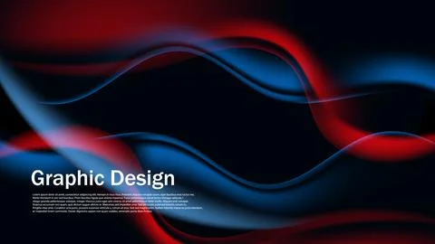 Abstract gradient wave, red and blue mesh blend, dynamic wave like smoke illu Stock Illustration