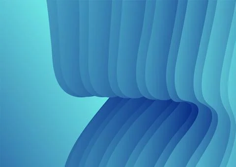 Abstract gradient waves background and folds. 3D illustration in gentle paste Illustrazione stock