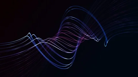 Abstract gradient waves formed by disperse glowing strings and flowing digi.. Stock Footage 326661237