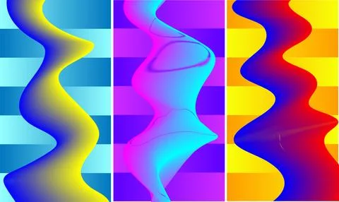Abstract gradient wavy lines against a patterned background, colorful vibra.. 스톡 일러스트