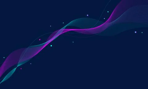 Abstract gradient wavy lines background. Vector illustration. Illustrazione stock